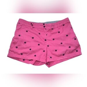 British Khaki Pink Nautical Preppy Yacht Shorts with Embroidered Helm Wheel 10